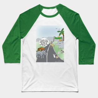 enormously funny cartoon jungle race Baseball T-Shirt